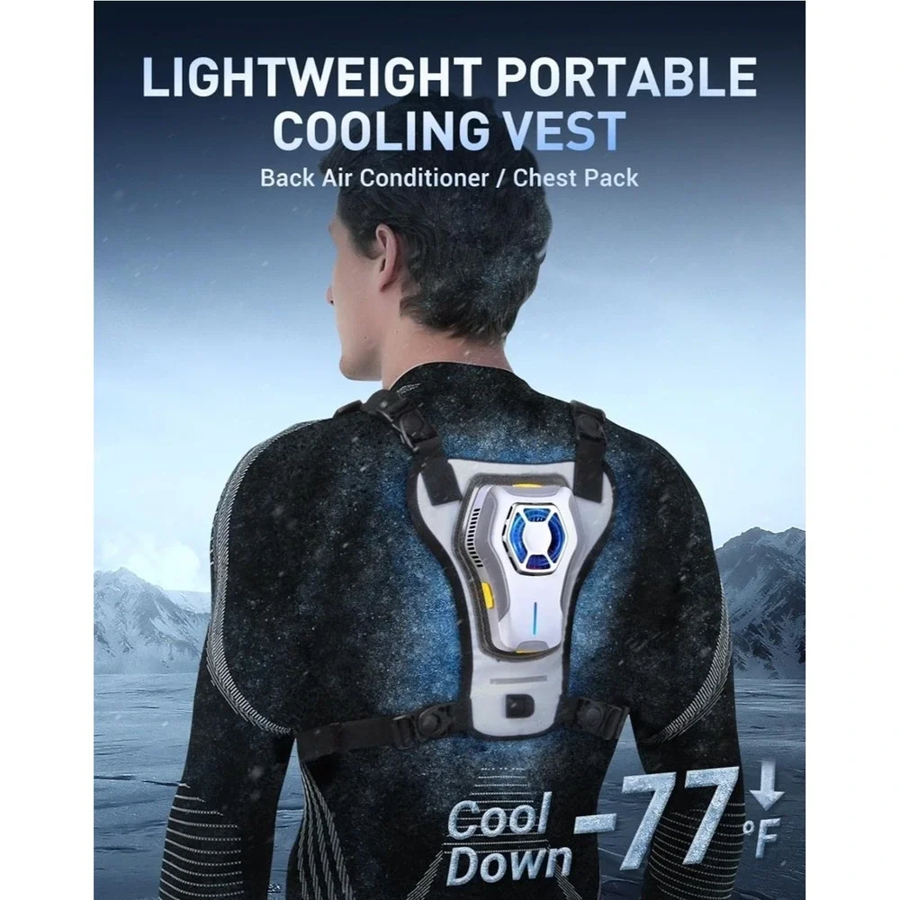 Portable Cooling Vest with 30000Mah Battery, Wearable Cooler with Chest Pack, Li